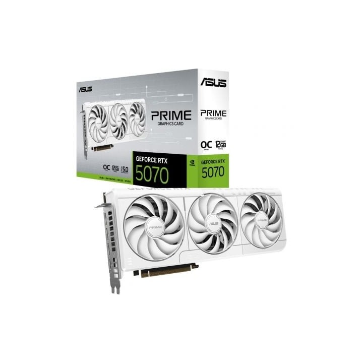Tarjeta Gráfica Asus Prime GeForce RTX 5070 White OC Edition/ 12GB GDDR7
