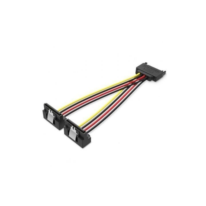 Cable Alimentación Vention KDBBB/ SATA Macho - 2x SATA Hembra/ 15cm/ Negro