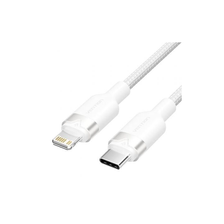 Cable USB Tipo-C Lightning Vention LALWH/ USB Tipo-C Macho - Lightning Macho/ 27W/ 480Mbps/ 2m/ Blanco