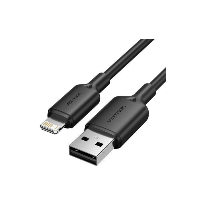 Cable USB 2.0 Lightning Vention LAMBH/ USB Macho - Lightning Macho/ 480Mbps/ 2m/ Negro