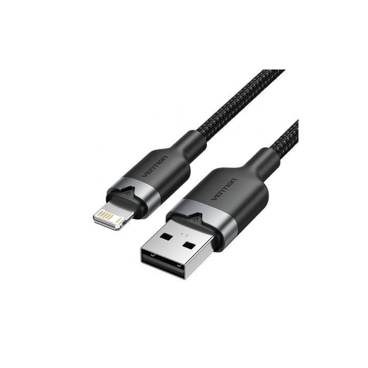 Cable USB Lightning Vention LANBF/ USB Macho - Lightning Macho/ 480Mbps/ 1m/ Negro
