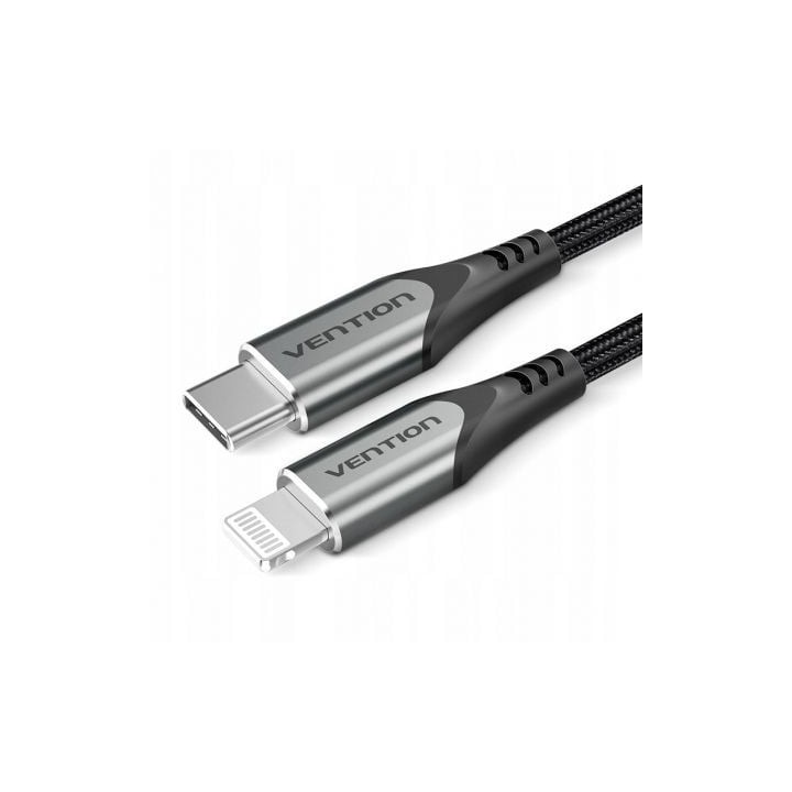 Cable USB 2.0 Tipo-C Lightning Vention TACHF/ USB Tipo-C Macho - Lightning Macho/ 480Mbps/ 1m/ Gris