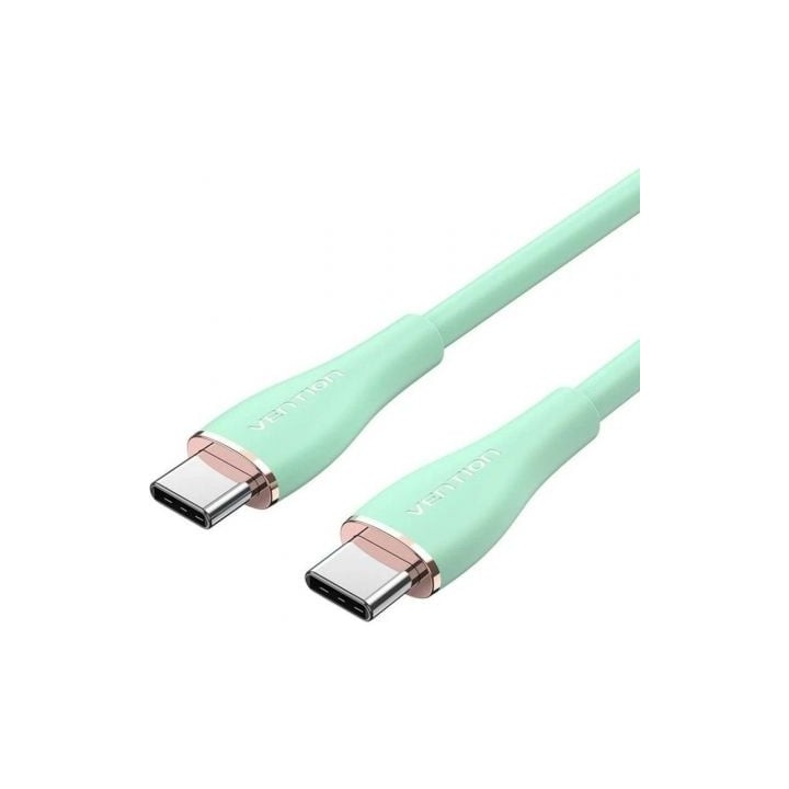 Cable USB 2.0 Tipo-C Vention TAWGF/ USB Tipo-C Macho - USB Tipo-C Macho/ Hasta 100W/ 480Mbps/ 1m/ Verde