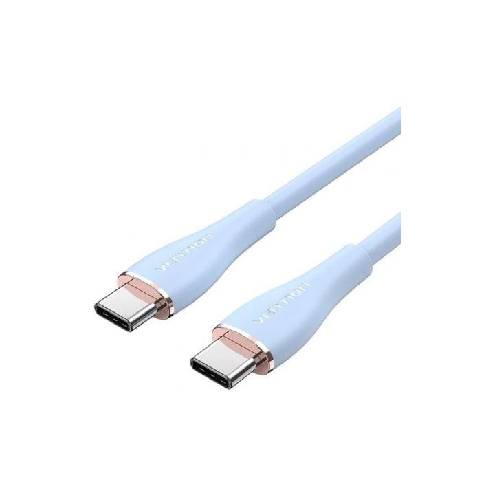 Cable USB 2.0 Tipo-C Vention TAWSG/ USB Tipo-C Macho - USB Tipo-C Macho/ Hasta 100W/ 480Mbps/ 1.5m/ Azul