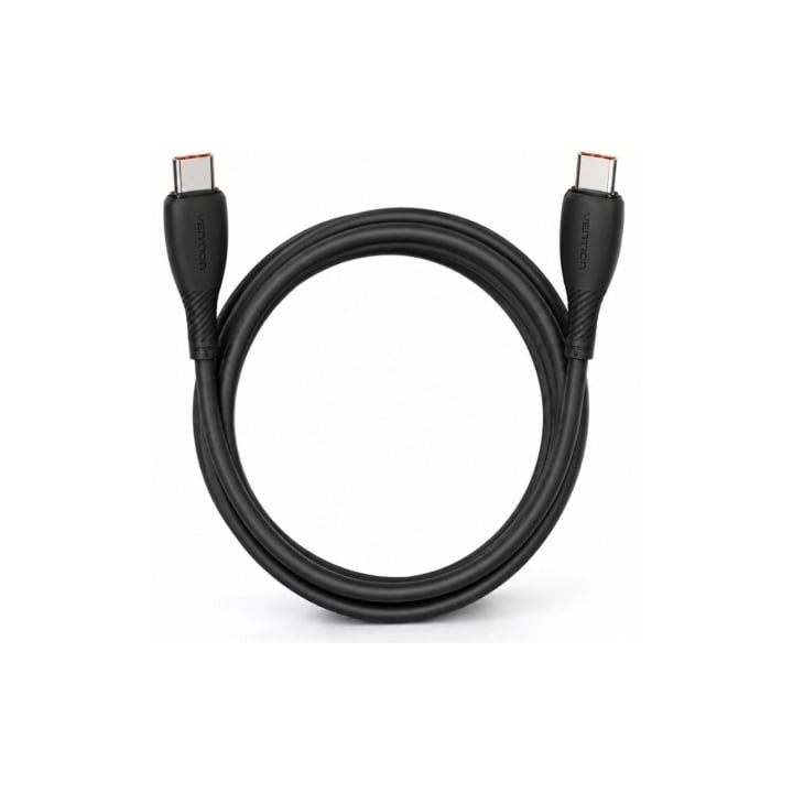 Cable USB 2.0 Tipo-C Vention TRWBH/ USB Tipo-C Macho - USB Tipo-C Macho/ Hasta 100W/ 480Mbps/ 2m/ Negro