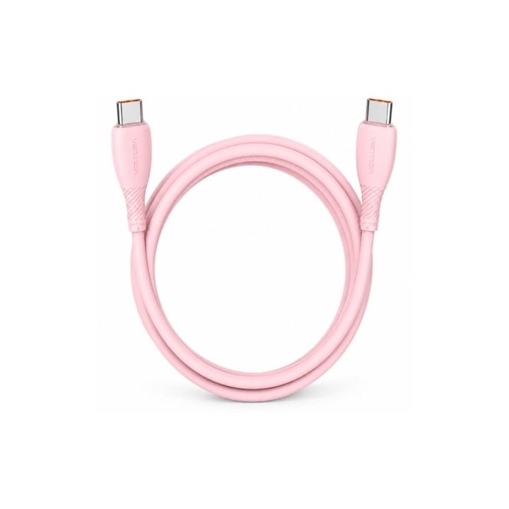 Cable USB 2.0 Tipo-C Vention TRWPH/ USB Tipo-C Macho - USB Tipo-C Macho/ Hasta 100W/ 480Mbps/ 2m/ Rosa