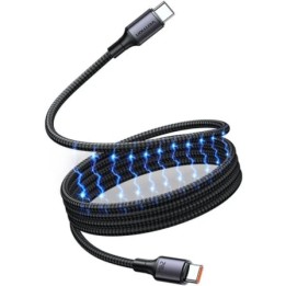 Cable Magnético USB 2.0 Tipo-C 5A Vention TSABF/ USB Tipo-C Macho - USB Tipo-C Macho/ Hasta 240W/ 480Mbps/ 1m/ Negro