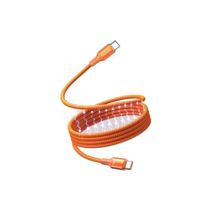 Cable Magnético USB 2.0 Tipo-C 5A Vention TSAOG/ USB Tipo-C Macho - USB Tipo-C Macho/ Hasta 240W/ 480Mbps/ 1.5m/ Naranja