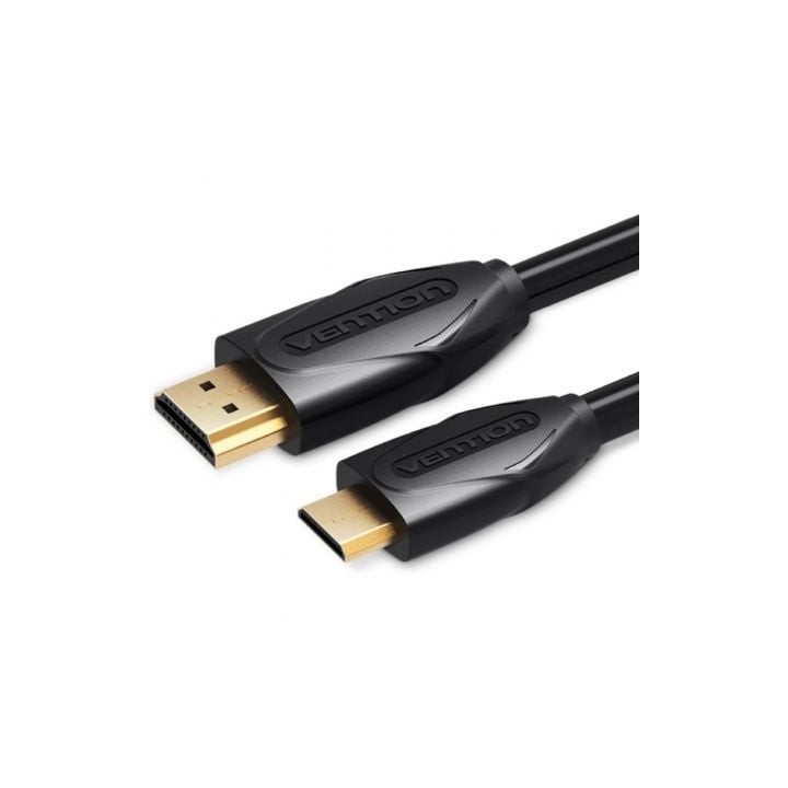 Cable HDMI Vention VAA-D02-B200/ HDMI Macho - Mini HDMI Macho/ 2m/ Negro