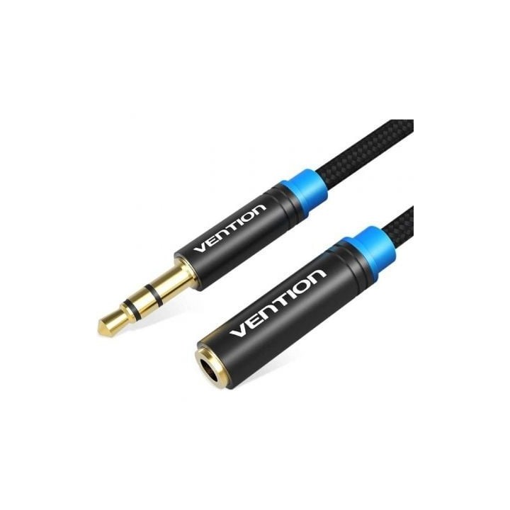 Cable Estéreo Vention VAB-B06-B300-M/ Jack 3.5 Macho - Jack 3.5 Hembra/ 3m/ Negro