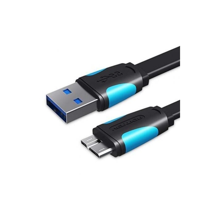 Cable USB 3.0 Vention VAS-A12-B025/ MicroUSB Macho - USB Macho/ 10W/ 5Gbps/ 25cm/ Azul y Negro