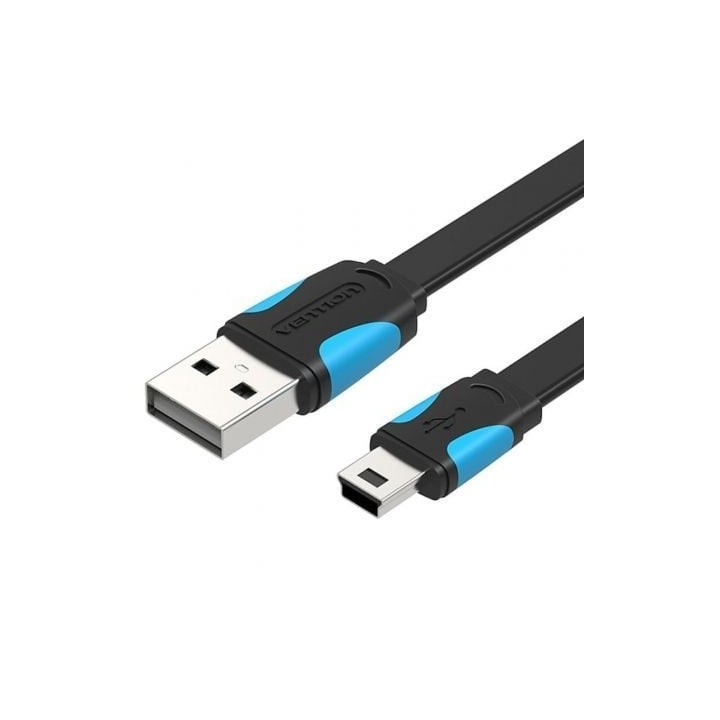 Cable USB 2.0 Vention VAS-A14-B100/ Mini USB Macho - USB Macho/ 480Mbps/ 1m/ Azul y Negro