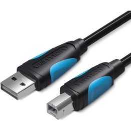 Cable USB 2.0 Impresora Vention VAS-A16-B100/ USB Tipo-B Macho - USB Macho/ 480Mbps/ 1m/ Negro