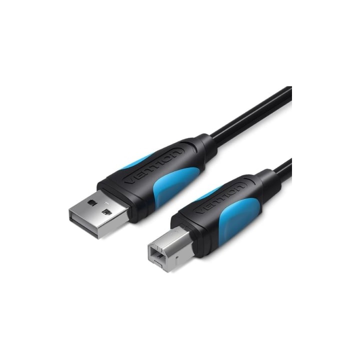 Cable USB 2.0 Impresora Vention VAS-A16-B100/ USB Tipo-B Macho - USB Macho/ 480Mbps/ 1m/ Negro
