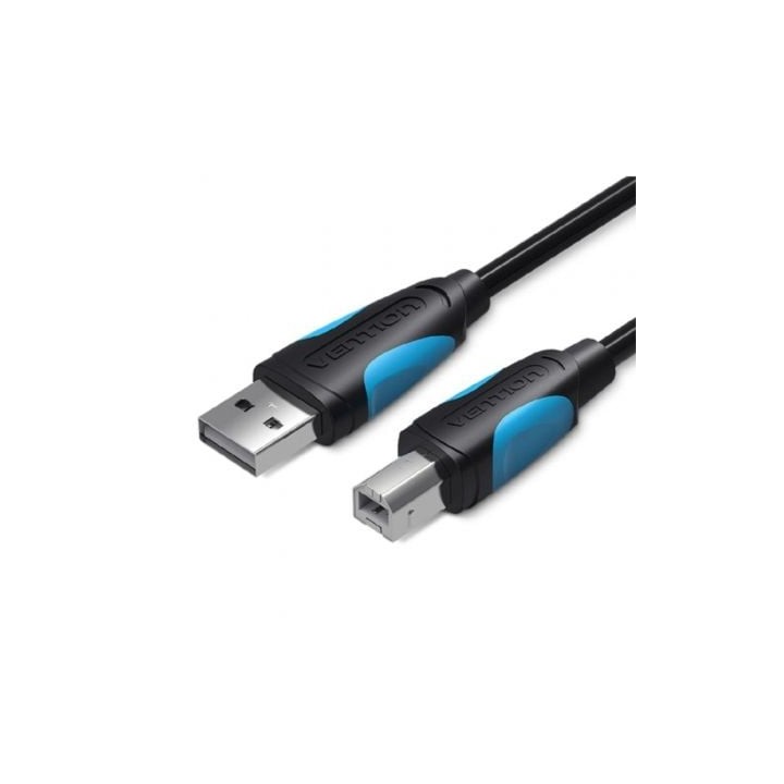 Cable USB 2.0 Impresora Vention VAS-A16-B1000/ USB Tipo-B Macho - USB Macho/ 480Mbps/ 10m/ Negro