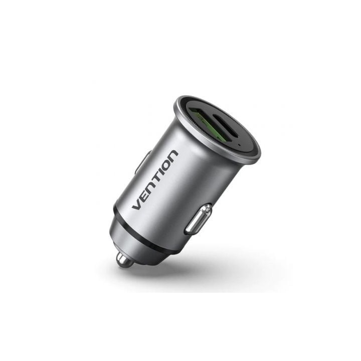 Cargador de Coche Vention FFBH0/ 1xUSB-Tipo C/ 1xUSB/ 20W