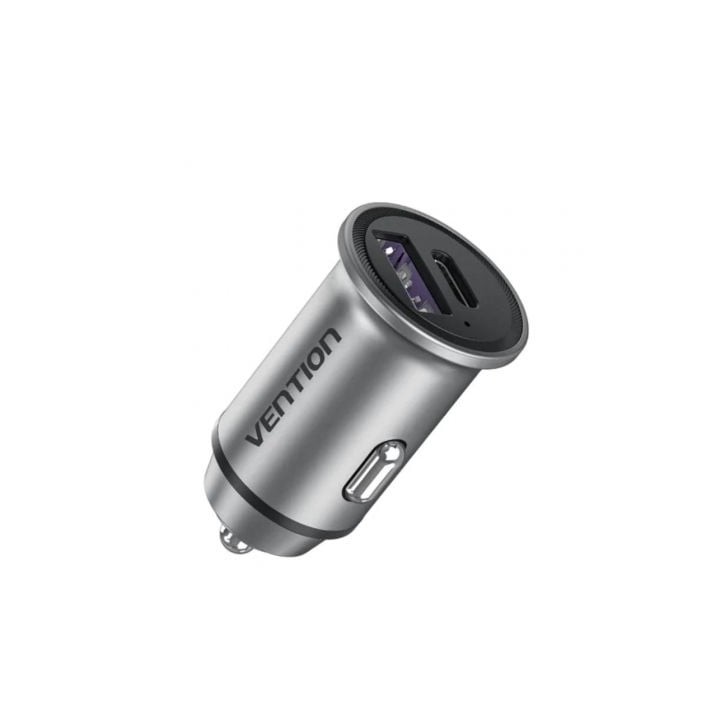 Cargador de Coche Vention FFFH0/ 1xUSB-Tipo C/ 1xUSB/ 30W