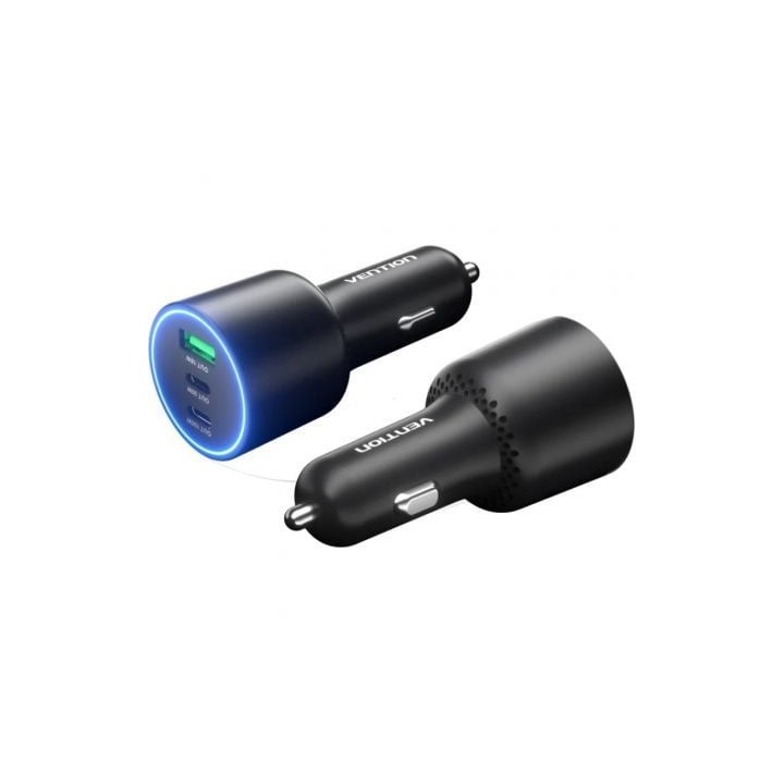 Cargador de Coche Vention FFQB0/ 2xUSB-Tipo C/ 1xUSB/ 100W