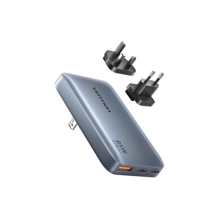 Cargador de Pared Universal GaN para Viaje Vention FCBH0/ 2xUSB Tipo-C/ 1x USB/ 65W