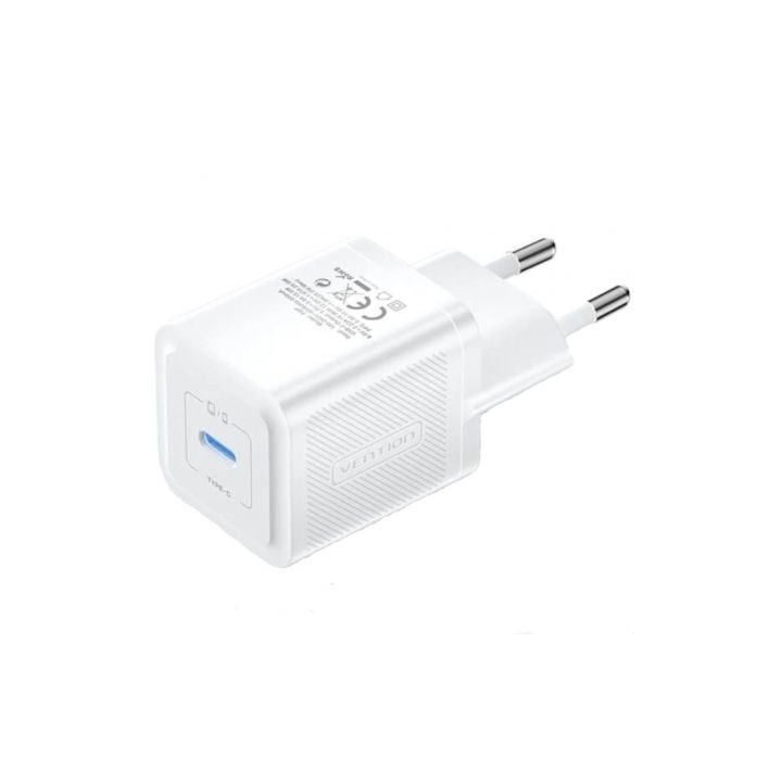 Cargador de Pared GaN Vention FEPW0-EU/ 1xUSB Tipo-C/ 20W