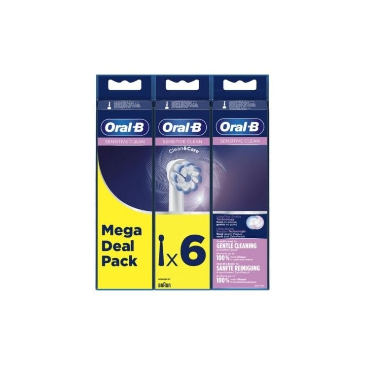 Cabezal de Recambio Braun para cepillo Braun Oral-B Sensitive Clean/ Pack 6 uds