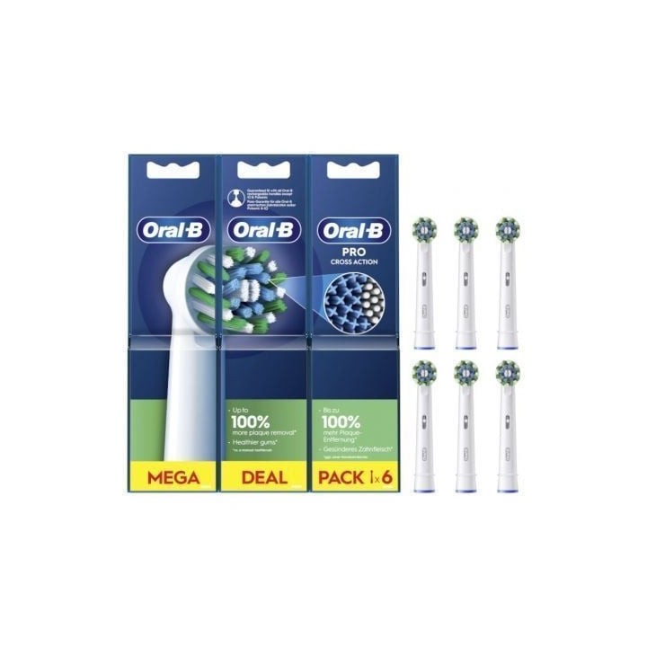 Cabezal de Recambio para cepillo Oral-B Pro Cross Action/ Pack 6 uds
