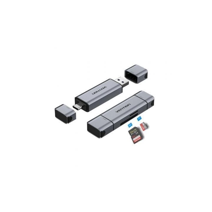 Lector de Tarjetas Externo Vention CLKB0/ USB 3.0 y USB Tipo-C