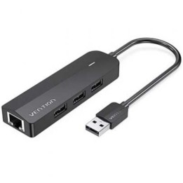 Hub USB 2.0 Vention CHPBB/ 3xUSB/ 1xMicro USB PD/ 1xRJ45