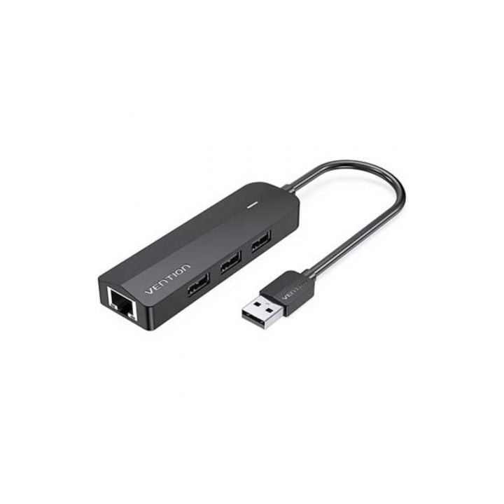 Hub USB 2.0 Vention CHPBB/ 3xUSB/ 1xMicro USB PD/ 1xRJ45