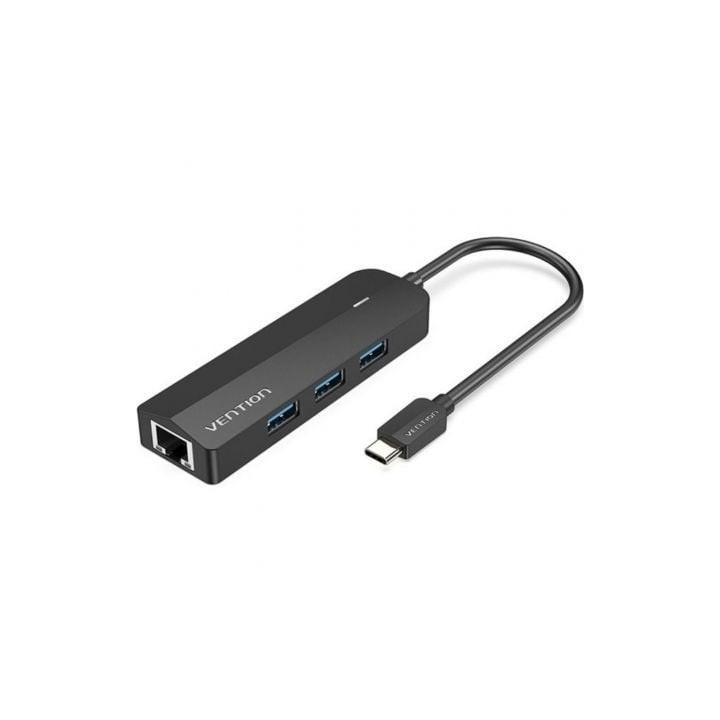 Hub USB Tipo-C Vention TGPBB/ 3xUSB/ 1xRJ45/ 1xMicro B PD