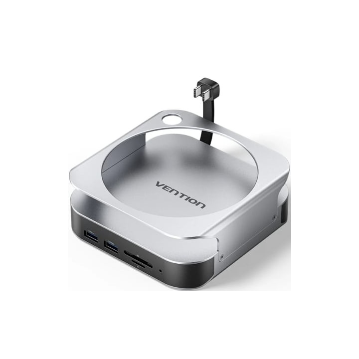 Docking para Mac Mini USB Tipo-C Vention THIHAG/ Ranura SSD M.2/ 4xUSB/ 1xUSB Tipo-C/ 1xDisplayPort 4K/ 1xLector Tarjetas/ 1xJa