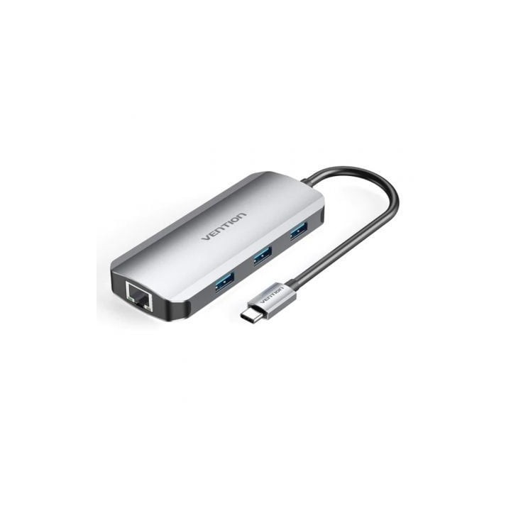 Docking USB Tipo-C Vention TOHHB/ 1xHDMI 4K/ 3xUSB/ 1xRJ45/ 1xUSB Tipo-C PD/ Gris