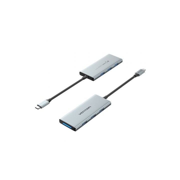 Docking USB Tipo-C Vention TOPHB/ 1xHDMI/ 3xUSB/ 1xLector Tarjetas SD y MicroSD/ Gris