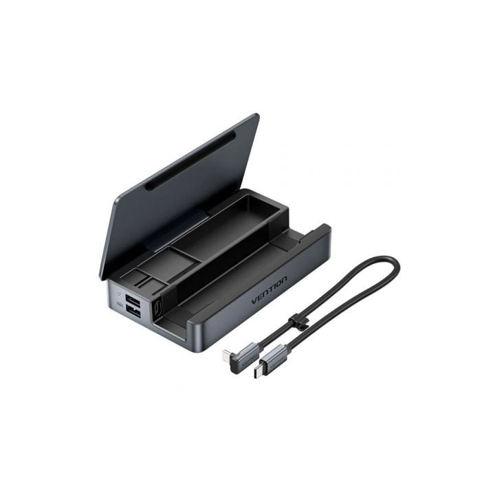 Docking USB Tipo-C para Steam Deck / Switch Vention TPZH0/ 2xHDMI 4K/ 3xUSB/ 1xUSB Tipo-C/ 1xUSB Tipo-C PD/ 1xRJ45/ 1xLector Ta