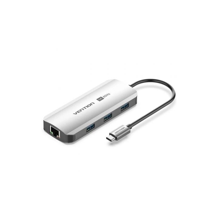 Docking USB Tipo-C Vention TQHHB/ 1xHDMI 4K/ 3xUSB/ 1xUSB Tipo-C PD/ 1xRJ45/ Gris