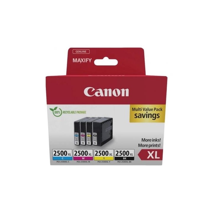 Cartucho de Tinta Original Canon PGI-2500 XL Multipack Alta Capacidad/ Cian/ Magenta/ Amarillo/ Negro