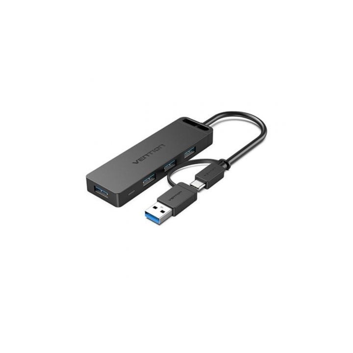 Hub USB 3.0 y Tipo-C Vention CHTBB/ 4xUSB/ USB Tipo-C PD