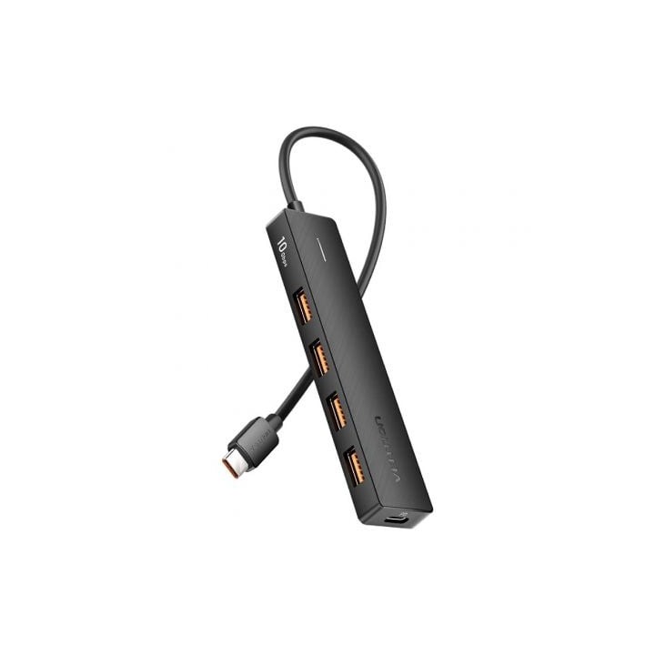 Hub USB Tipo-C 3.2 Vention CKCBB/ 4xUSB/ 1xUSB Tipo-C PD