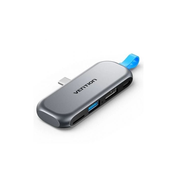 Docking Sin Cables USB Tipo-C Vention THYH0/ 1xUSB/ 1xHDMI/ 1xUSB Tipo-C PD/ 1xLector de Tarjetas/ Gris