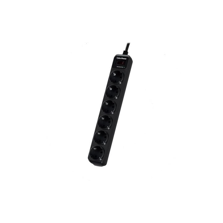 Regleta con interruptor Cyberpower B0620SC0-DE/ 6 Tomas de corriente/ Cable 1.8m/ Negra