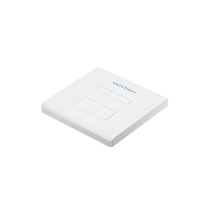 Placa de Pared Keystock Vention IFEW0/ 2 Puertos RJ45