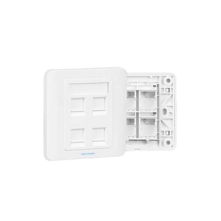 Placa de Pared Tipo 86 Vention IFFW0/ 4 Puertos RJ45