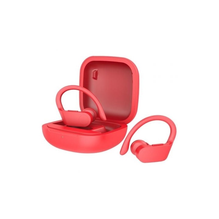 Auriculares Deportivos Bluetooth Daewoo DW2025 con estuche de carga/ Autonomía 5h/ Rojos