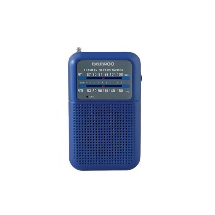 Radio Portátil Daewoo DW1008/ a Pilas/ Azul