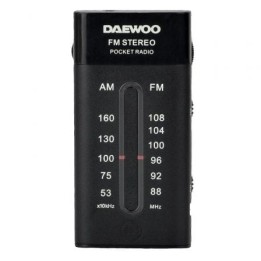 Radio Portátil Daewoo DW1109/ a Pilas/ Negra