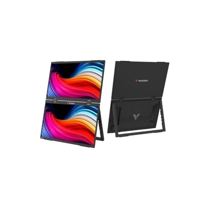 Monitor Portátil Táctil Verbatim Duo Essentials 15.6" + 15.6"/ Full HD/ Multimedia/ Negro