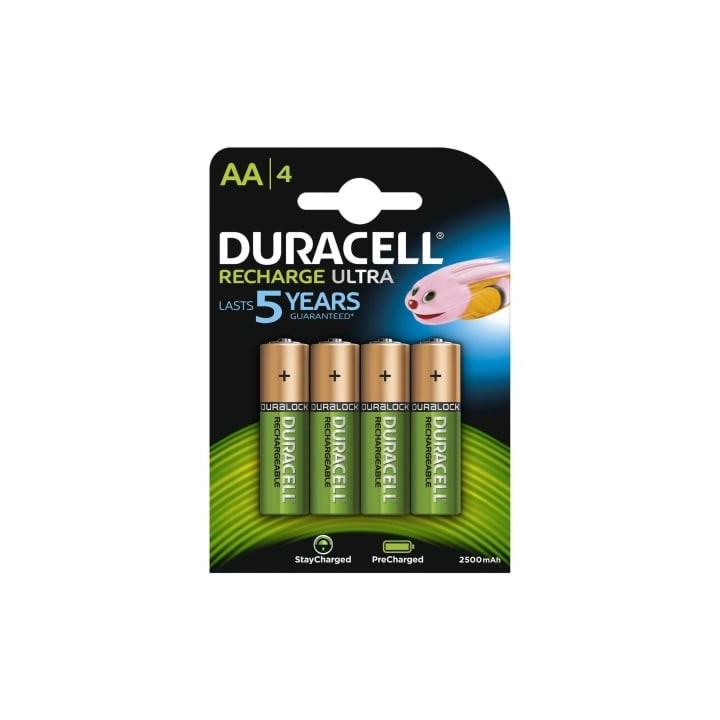 Pack de 4 Pilas AA Duracell HR06-P/ 1.2V/ Recargables