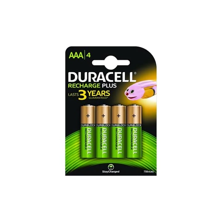 Pack de 4 Pilas AAA Duracell HR3-B/ 1.2V/ Recargables
