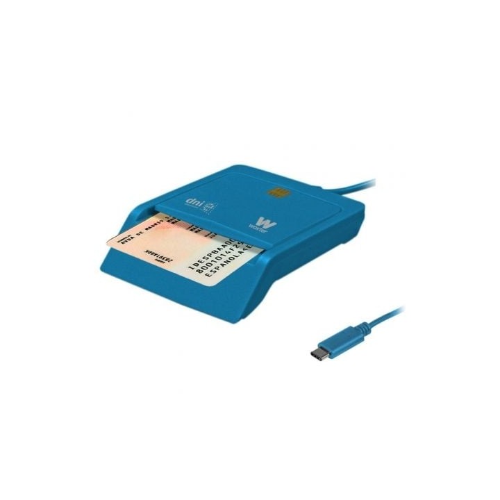 Lector de DNI y Tarjetas Woxter PE26-197/ USB Tipo-C/ Azul