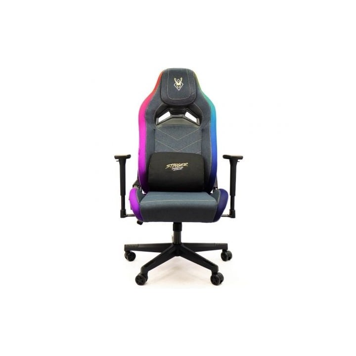 Silla Gaming Woxter Stinger Station Elite/ Luces LED/ Dorada y Plata